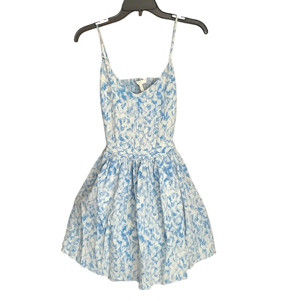 XS Silk Blue and White Joie Dress Cutout Back flaw-read below